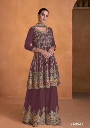 Picture of Georgette Dark Olive Green Straight Cut Salwar Kameez