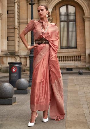 Picture of Comely Satin & Silk Pale Violet Red Saree