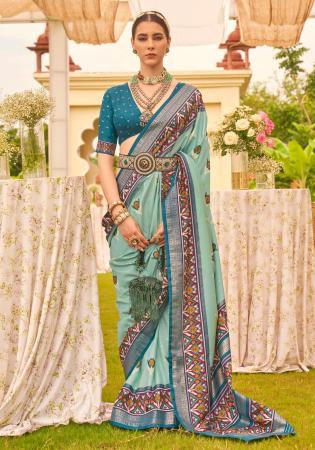 Picture of Fascinating Silk Cadet Blue Saree