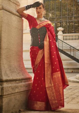 Picture of Graceful Silk Fire Brick Saree