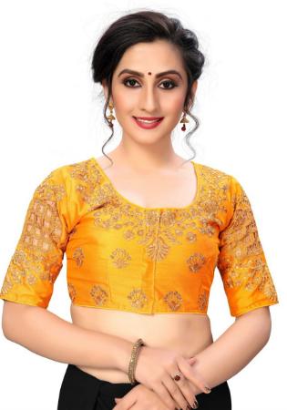 Picture of Fine Silk Orange Designer Blouse