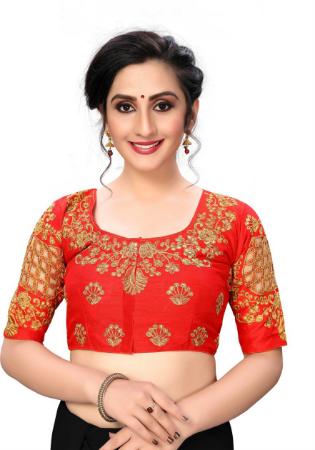 Picture of Alluring Silk Crimson Designer Blouse