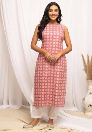 Picture of Elegant Cotton Pink Kurtis & Tunic