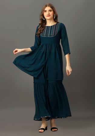 Picture of Georgette Midnight Blue Readymade Salwar Kameez