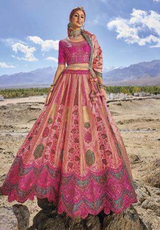 Picture of Elegant Satin Deep Pink Lehenga Choli