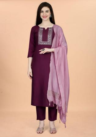 Picture of Sublime Cotton Saddle Brown Readymade Salwar Kameez