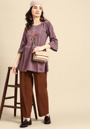 Picture of Lovely Rayon Plum Kurtis & Tunic