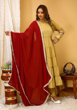 Picture of Stunning Silk Beige Readymade Salwar Kameez