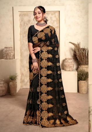 Picture of Fine Net Black Saree