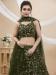 Picture of Marvelous Georgette Dark Olive Green Lehenga Choli