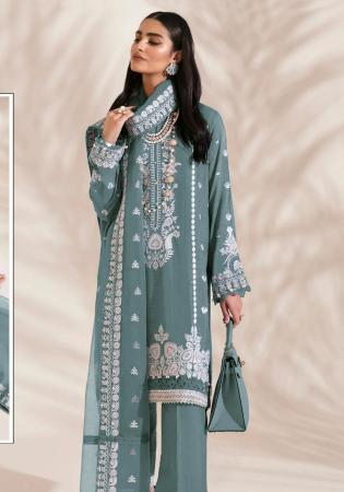 Picture of Georgette Slate Grey Straight Cut Salwar Kameez