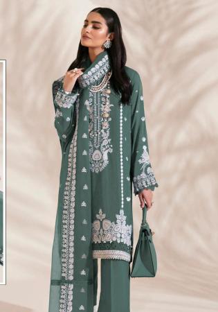 Picture of Georgette Dark Slate Grey Straight Cut Salwar Kameez