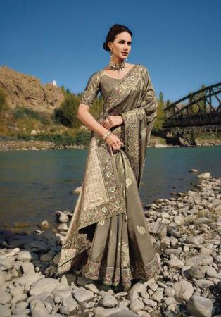 Picture of Sightly Georgette Grey Saree