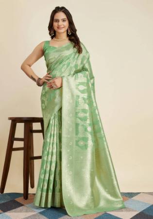 Picture of Sightly Silk Dark Sea Green Saree