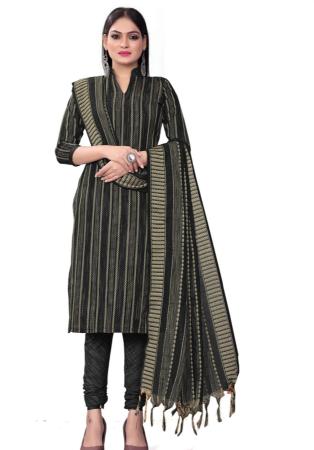 Picture of Marvelous Cotton Black Straight Cut Salwar Kameez