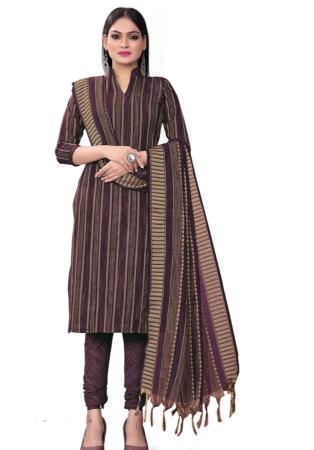 Picture of Gorgeous Cotton Dim Gray Straight Cut Salwar Kameez