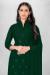 Picture of Georgette Dark Green Straight Cut Salwar Kameez