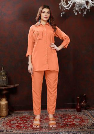 Picture of Radiant Cotton Sandy Brown Readymade Salwar Kameez