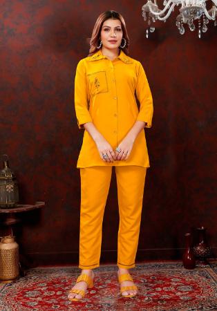 Picture of Alluring Cotton Yellow Readymade Salwar Kameez