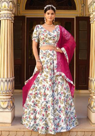 Picture of Marvelous Silk Off White Lehenga Choli