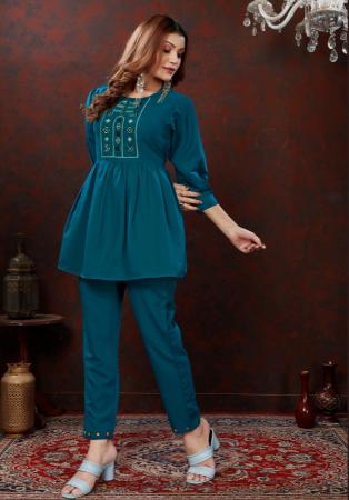 Picture of Nice Cotton Teal Kurtis & Tunic