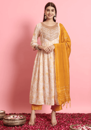 Picture of Fascinating Rayon Sea Shell Readymade Salwar Kameez