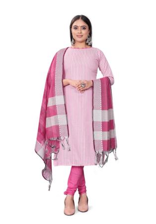 Picture of Statuesque Cotton Thistle Straight Cut Salwar Kameez