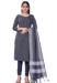 Picture of Cotton Dark Slate Grey Straight Cut Salwar Kameez