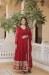 Picture of Taking Georgette Fire Brick Readymade Gown