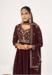 Picture of Georgette Dark Olive Green Straight Cut Salwar Kameez