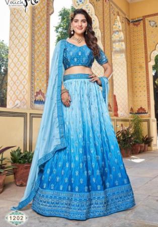 Picture of Fine Chiffon Dodger Blue Lehenga Choli