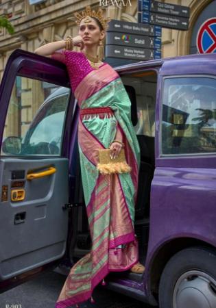 Picture of Exquisite Silk Medium Sea Green Saree