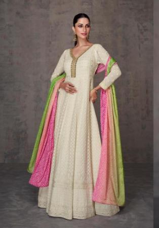 Picture of Wonderful Georgette Tan Anarkali Salwar Kameez