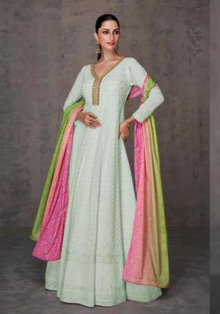 Picture of Fascinating Georgette Off White Anarkali Salwar Kameez