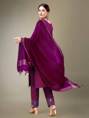 Picture of Shapely Cotton Violet Readymade Salwar Kameez