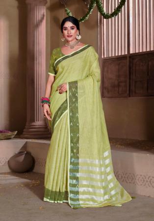 Picture of Taking Linen Dark Khaki Saree