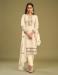 Picture of Georgette Pale Golden Rod Straight Cut Salwar Kameez