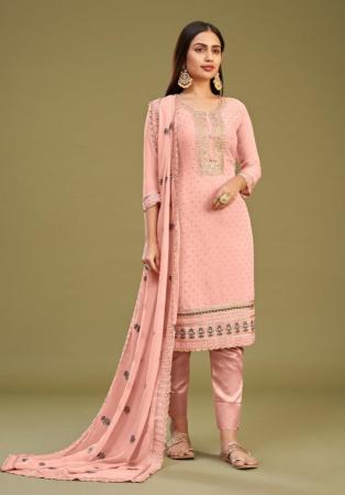 Picture of Splendid Georgette Wheat Straight Cut Salwar Kameez