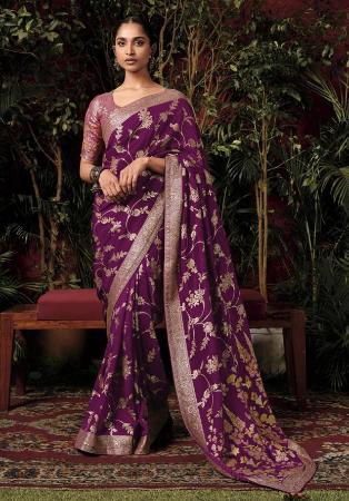 Picture of Fine Silk Saddle Brown Saree