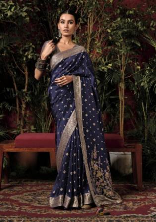 Picture of Enticing Silk Dark Slate Grey Saree