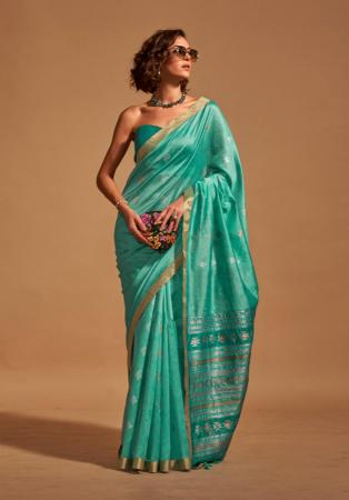 Picture of Excellent Silk Forest Green Saree