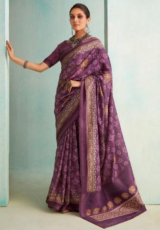 Picture of Classy Silk Dim Gray Saree