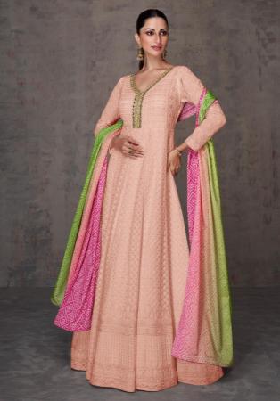 Picture of Beautiful Georgette Light Pink Anarkali Salwar Kameez