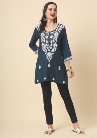 Picture of Nice Rayon Dark Slate Grey Kurtis & Tunic