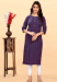 Picture of Shapely Cotton Purple Kurtis & Tunic