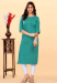 Picture of Sightly Cotton Sea Green Kurtis & Tunic