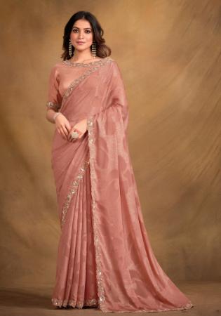 Picture of Marvelous Georgette & Satin & Silk Burly Wood Saree