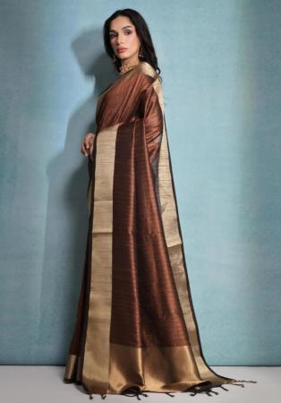 Picture of Beautiful Silk Dark Olive Green Saree