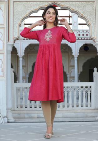 Picture of Lovely Chiffon Hot Pink Kurtis & Tunic