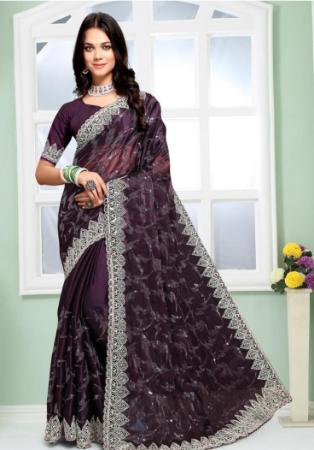 Picture of Good Looking Organza Dim Gray Saree